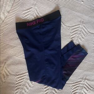 Nike Kids Navy and Pink Leggings